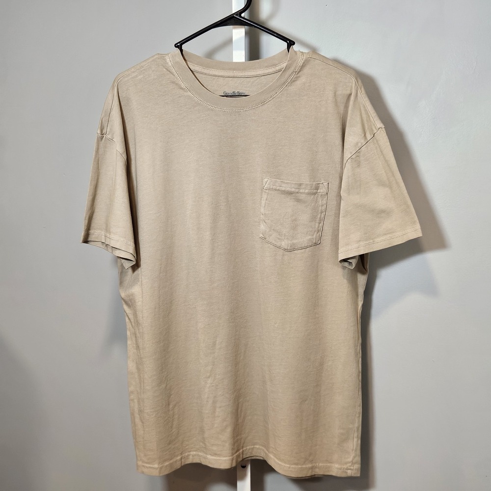 NWT Goodfellow & Co Men's Size S Tan Relaxed Fit T-shirt Short Sleeves Crew Neck